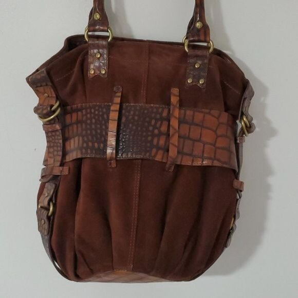 Cole Haan G Series Leather Reptile Embossed Bag Shoulder Tote Handbag WOMEN'S - Picture 5 of 16